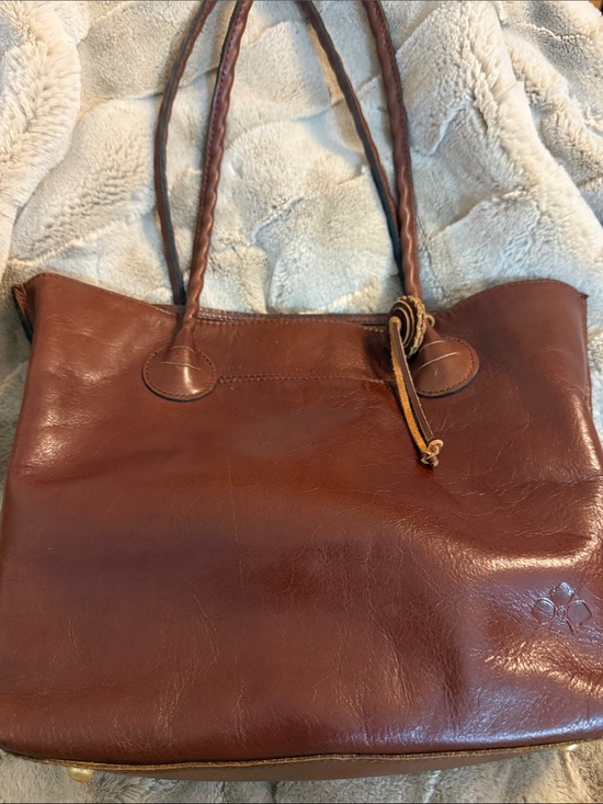 Patricia Nash Handbags - Rare Patricia Nash Rich Brown Leather Tote with Braided Strap Accent